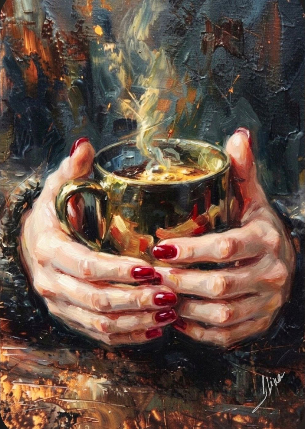 ArteDiAlina.com painting: After Eight Tea